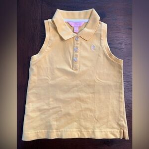Lilly Pulitzer Girls Size 5 Yellow Sleeveless Polo Shirt EUC Spring Summer